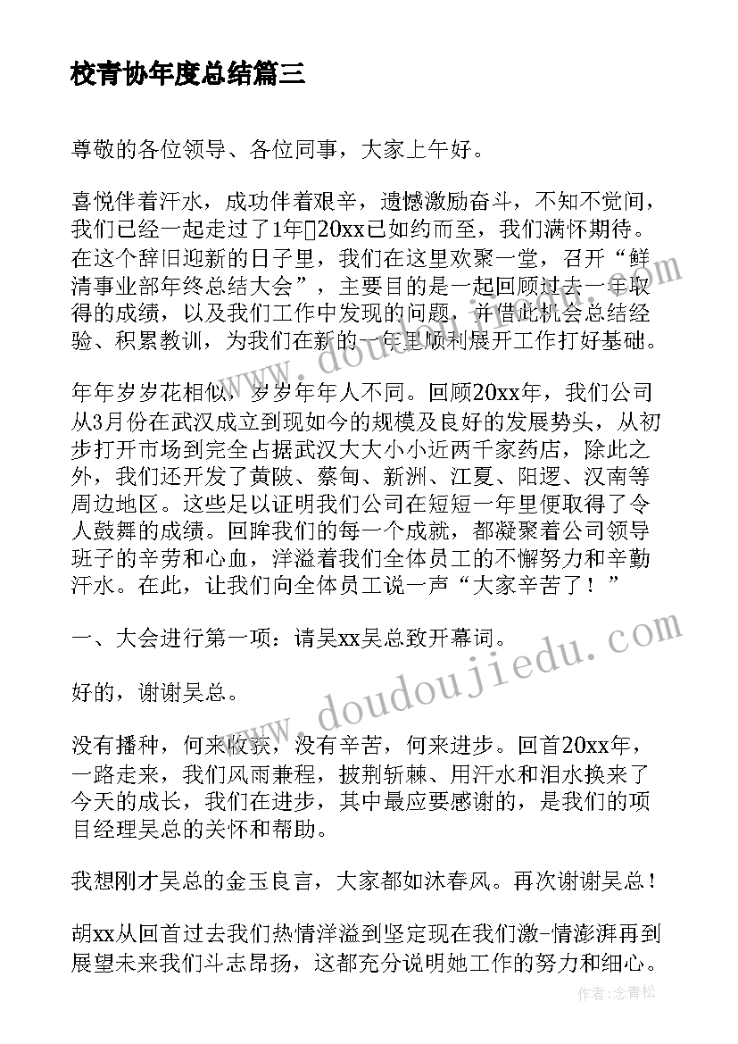 2023年校青协年度总结(通用10篇)