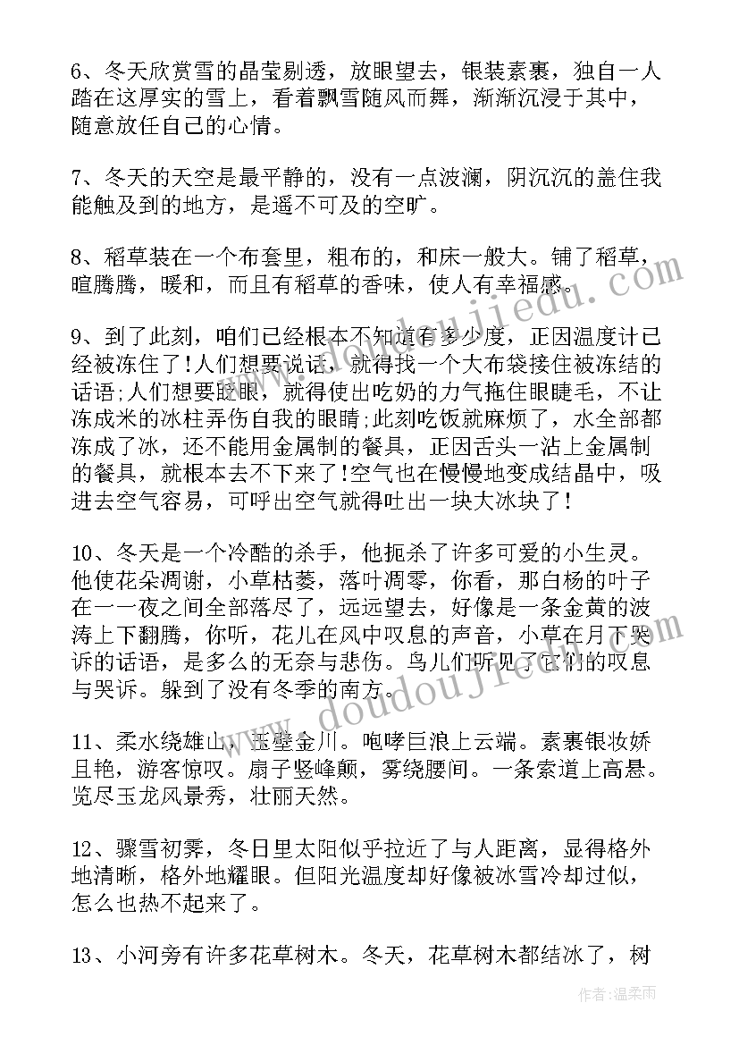 2023年冬天文案短句干净治愈阳光励志 冬天文案短句干净治愈(通用6篇)