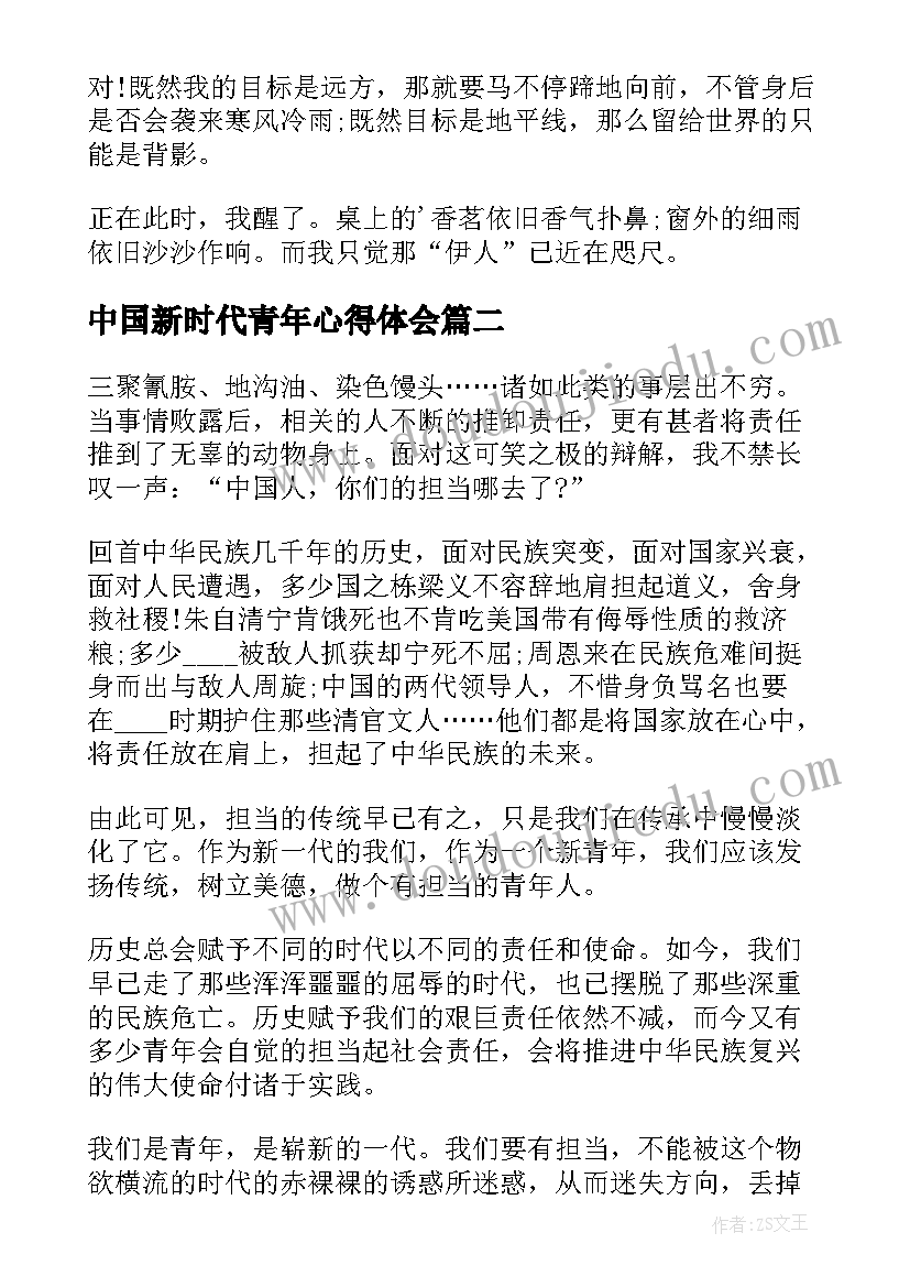 2023年中国新时代青年心得体会(大全10篇)