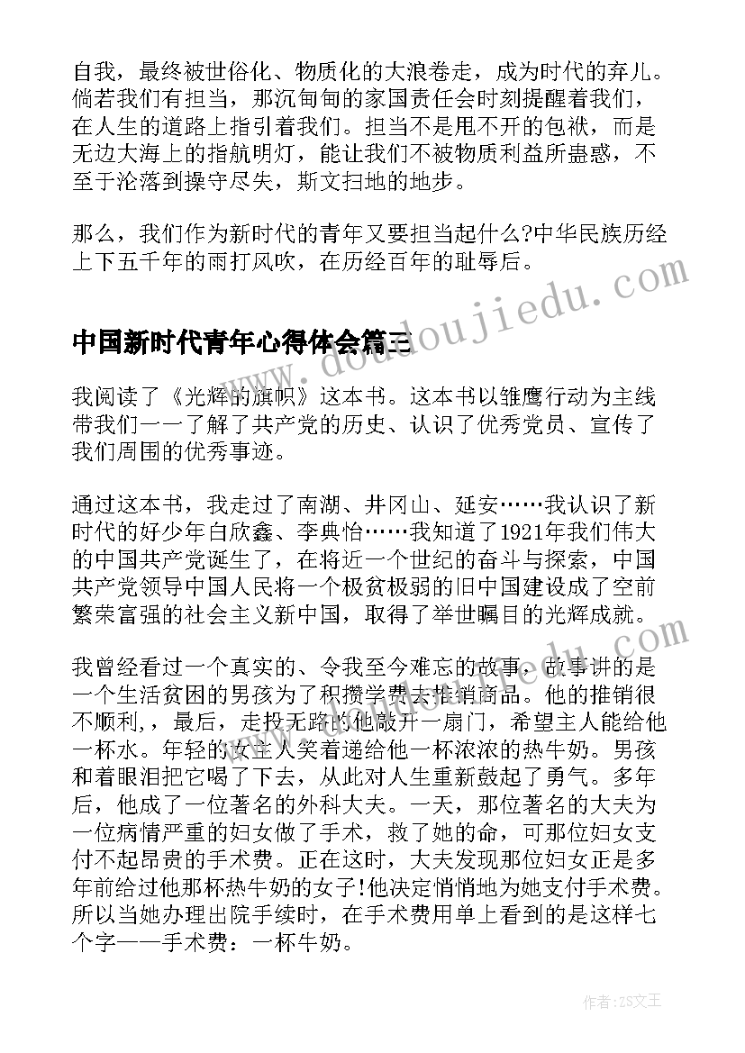 2023年中国新时代青年心得体会(大全10篇)