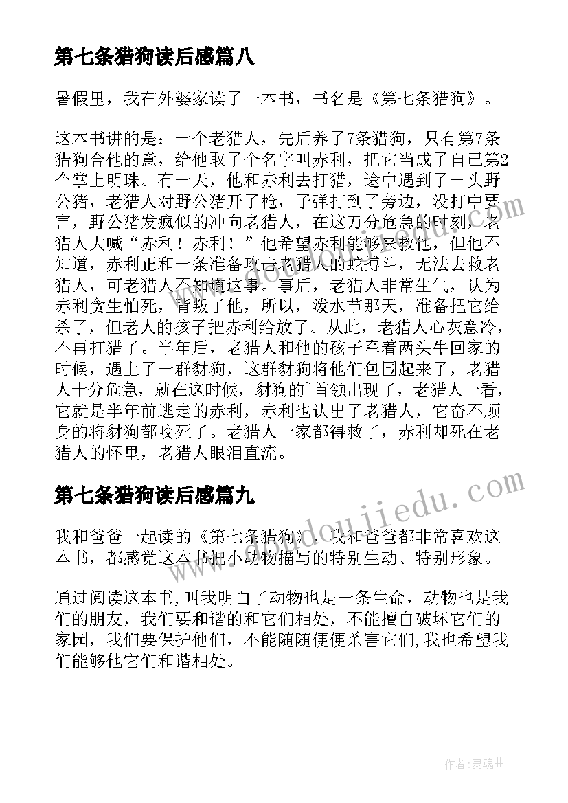 第七条猎狗读后感(精选9篇)