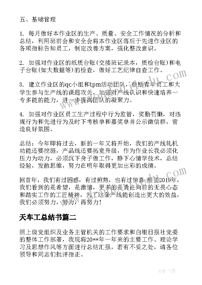 2023年天车工总结书(模板5篇)