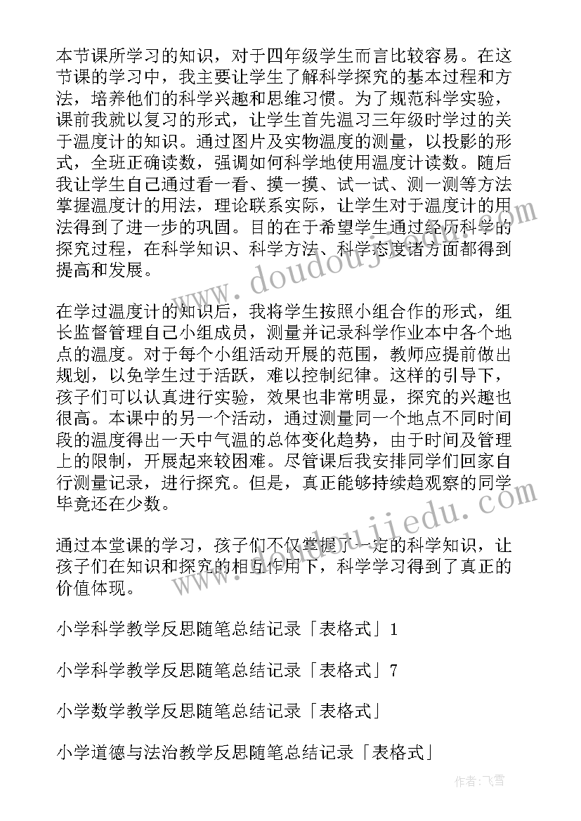 小学听课记录表格 小学数学教学反思随笔总结记录表格式(实用5篇)