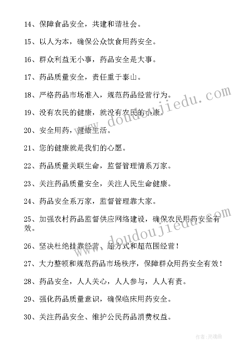 最新安全用药宣传标语(优质5篇)