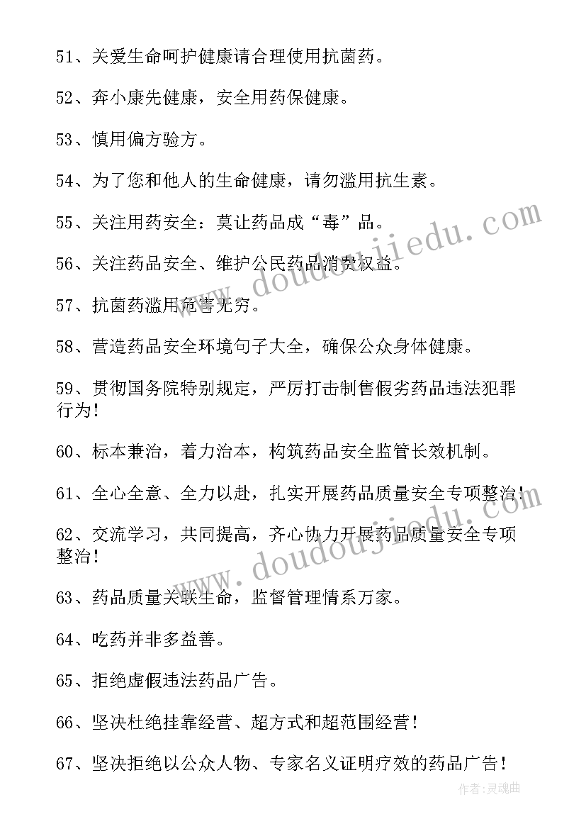 最新安全用药宣传标语(优质5篇)