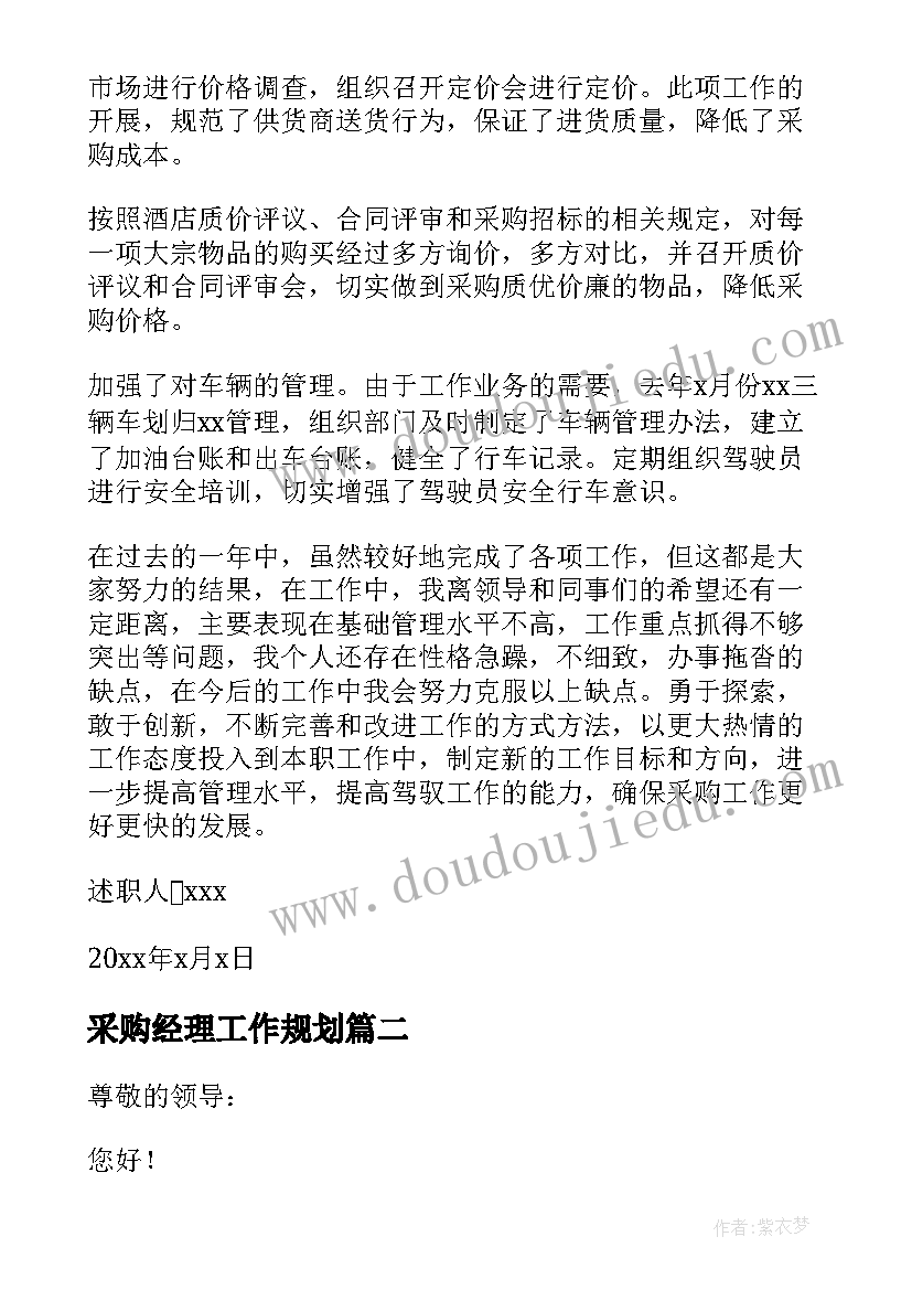 2023年采购经理工作规划 采购经理个人述职报告(实用9篇)