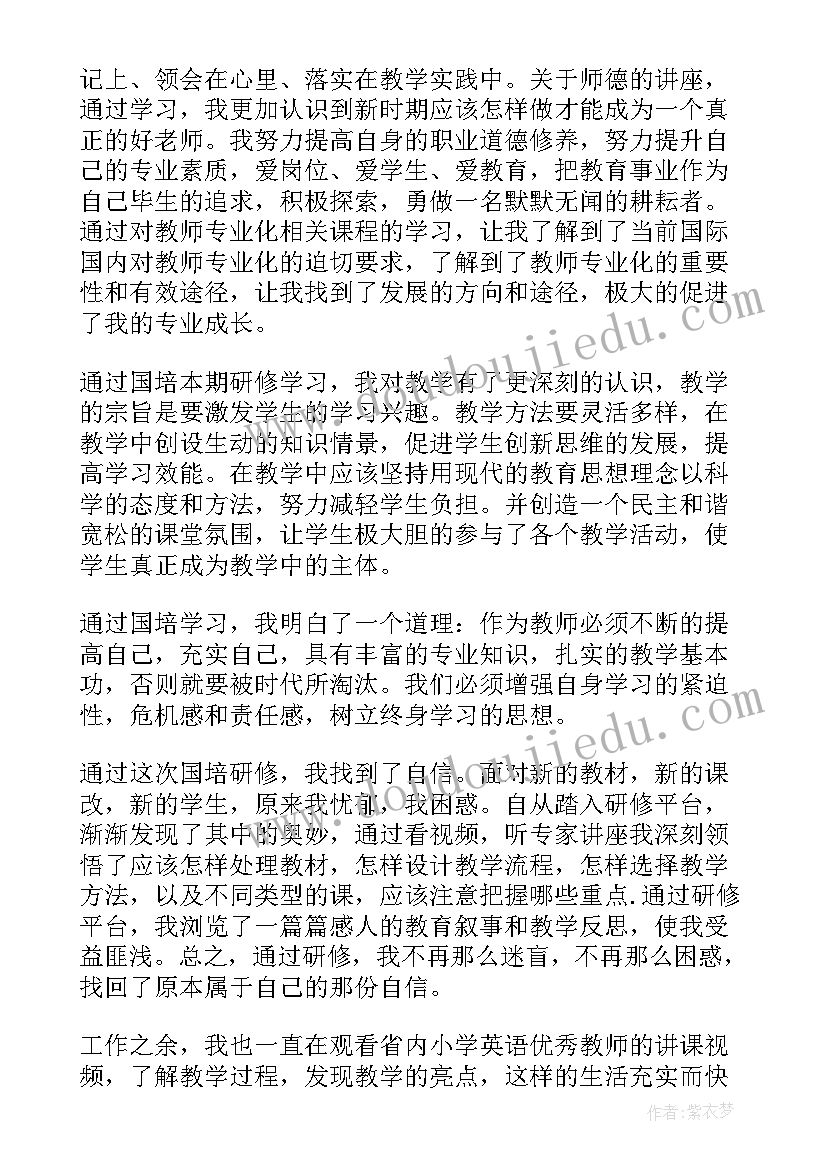 小学英语教师国培心得体会和感想(汇总5篇)