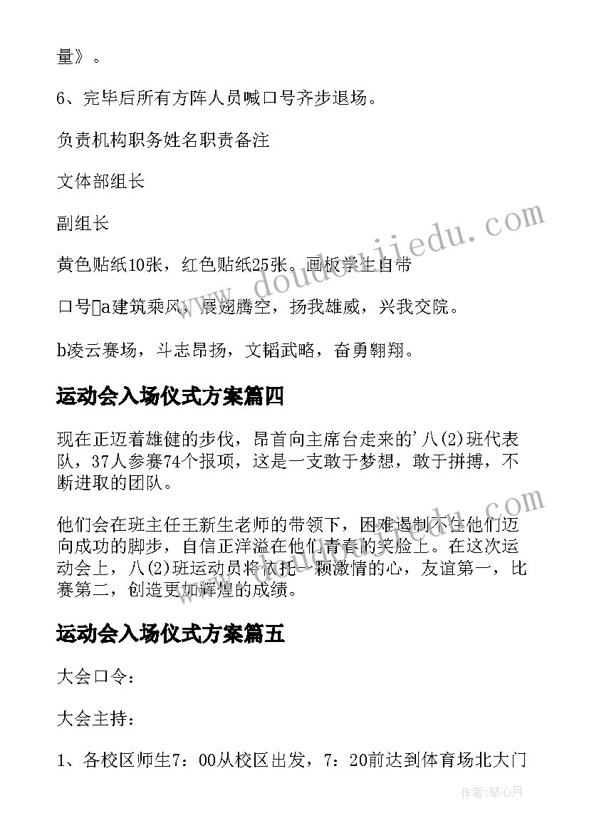 2023年运动会入场仪式方案 运动会开幕式入场仪式方案(优质5篇)