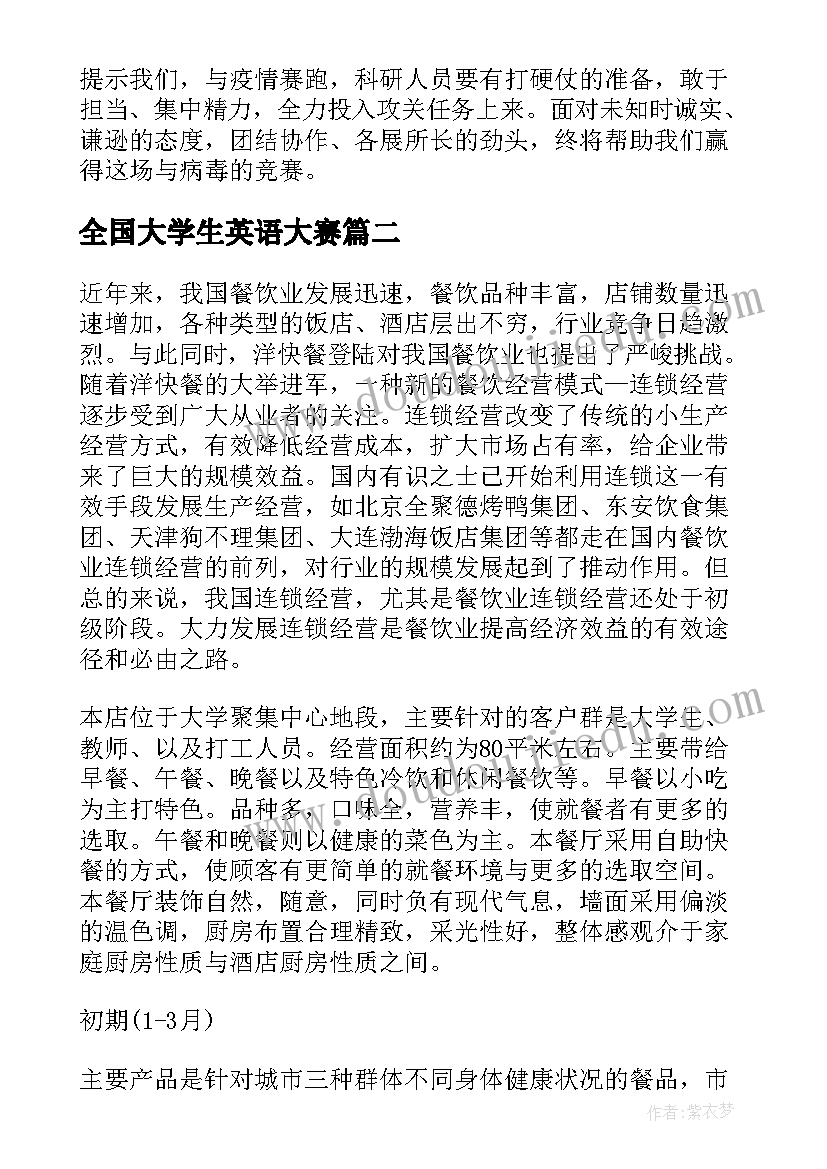 2023年全国大学生英语大赛 全国大学生中文演讲稿比赛(大全6篇)