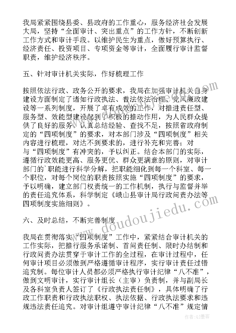 最新审计制度落实情况总结(模板5篇)