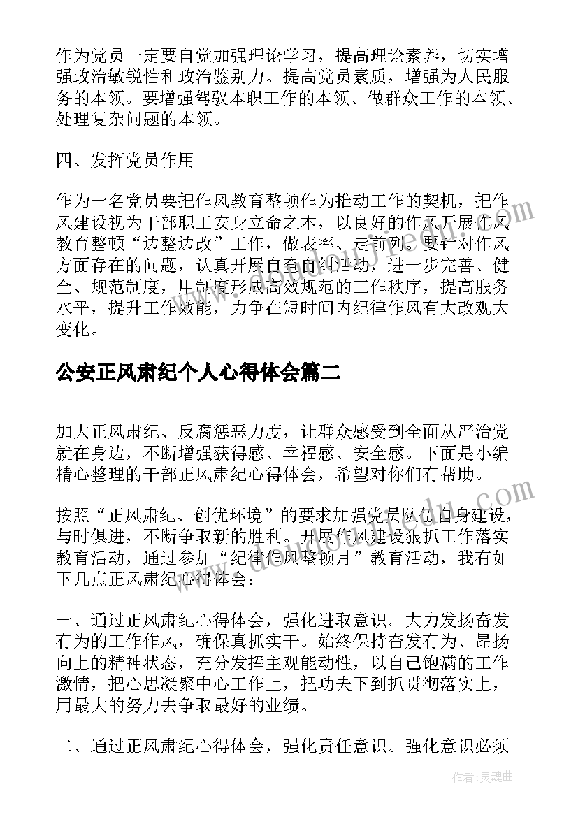 最新公安正风肃纪个人心得体会(大全5篇)