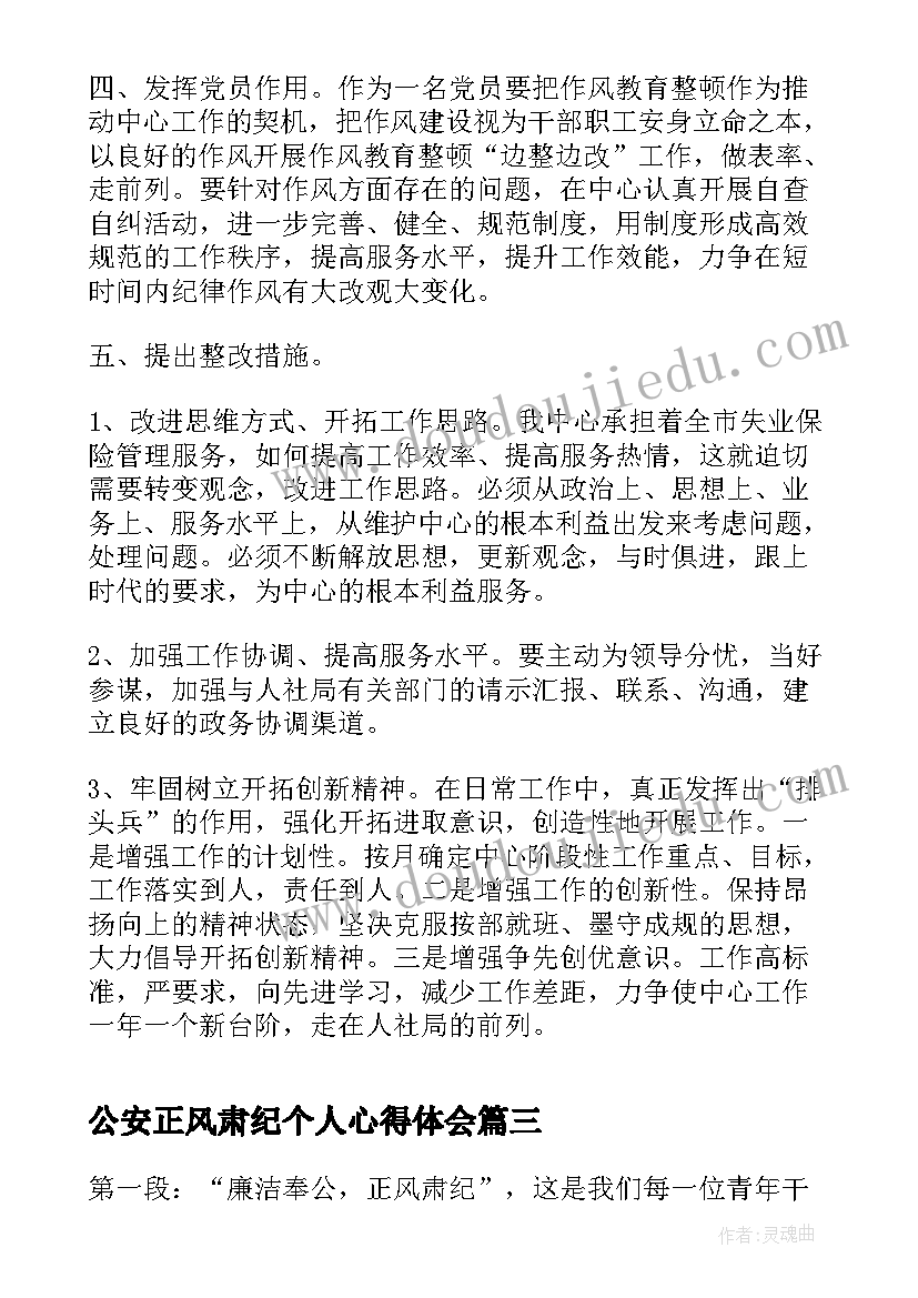 最新公安正风肃纪个人心得体会(大全5篇)