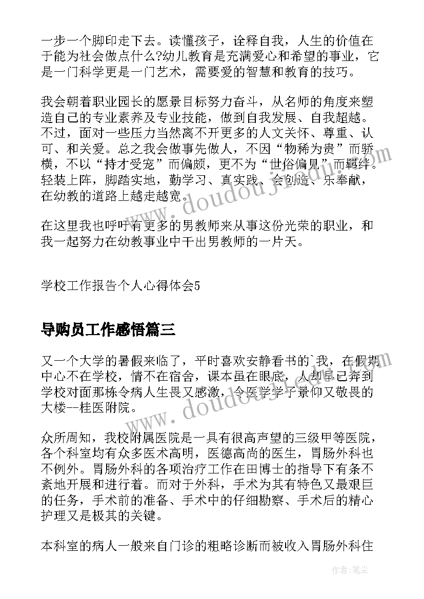 2023年导购员工作感悟(优质5篇)