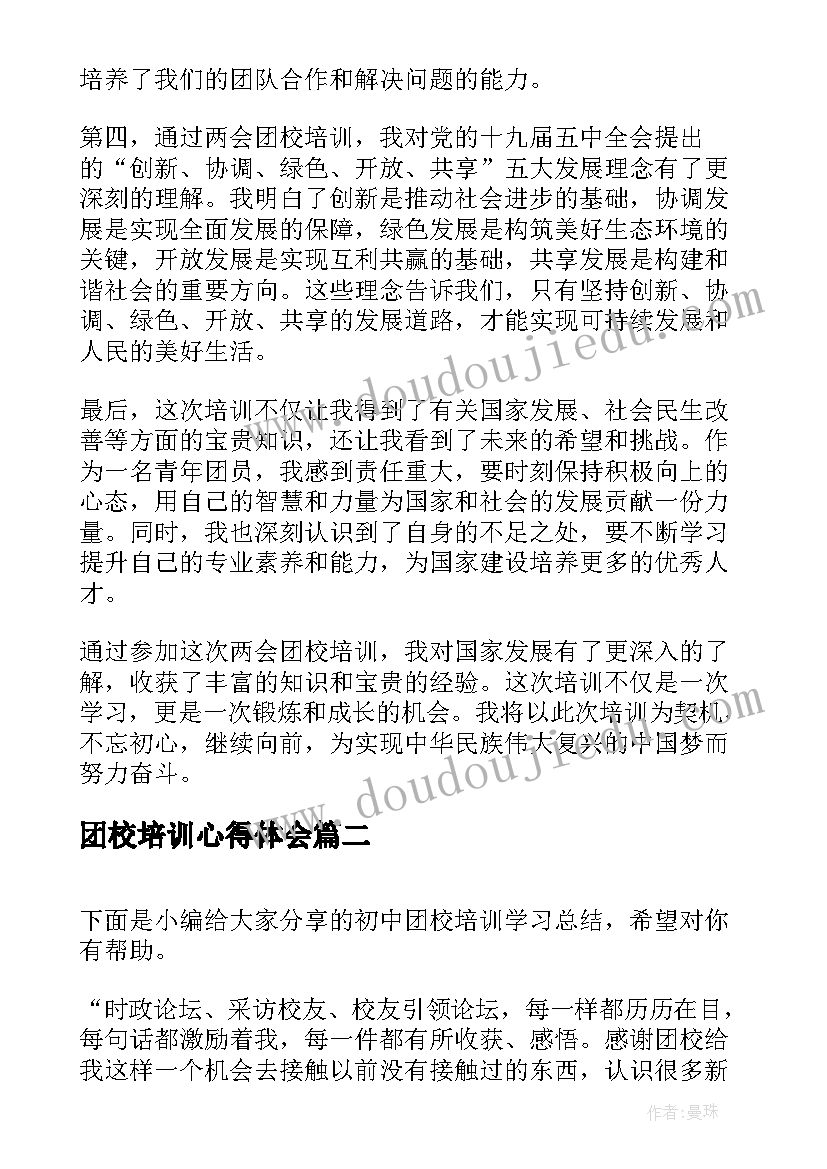 2023年团校培训心得体会(通用7篇)