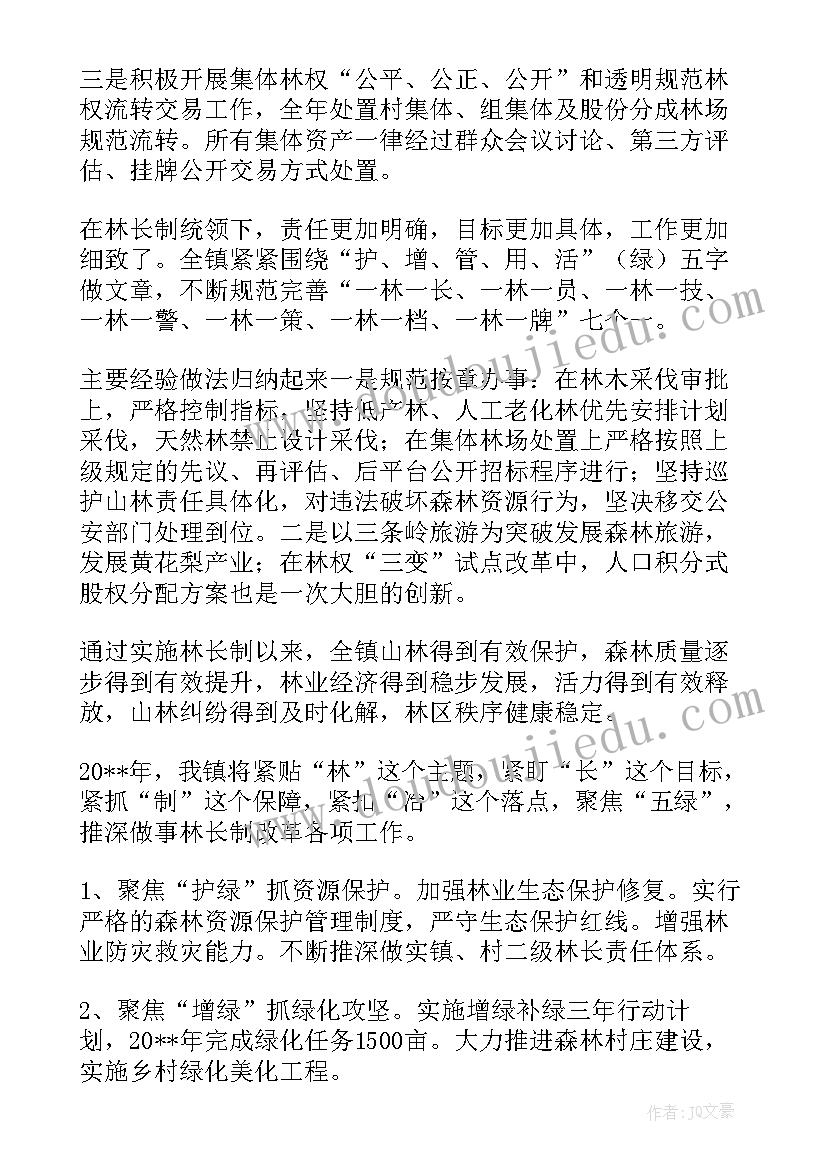 2023年村河长制工作总结 乡镇林长制工作开展情况汇报材料(优质5篇)