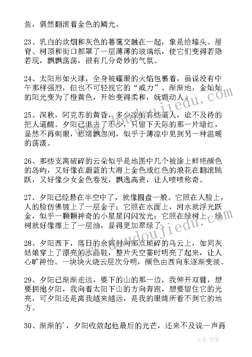 2023年夕阳段落摘抄(模板5篇)