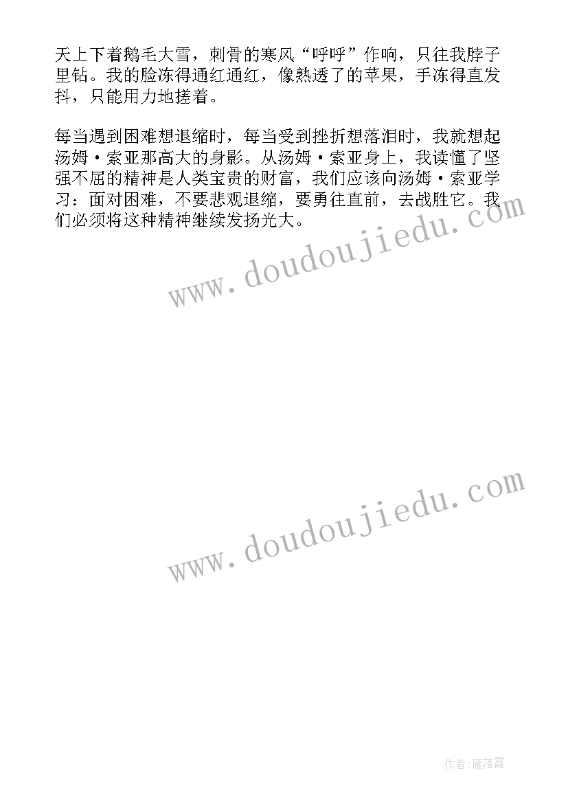 最新汤姆索亚历险记读后感受(精选9篇)