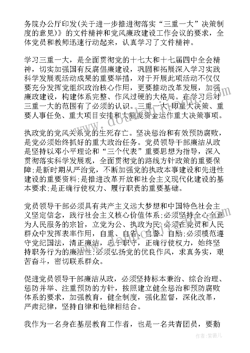 三重一大总结分析(模板5篇)