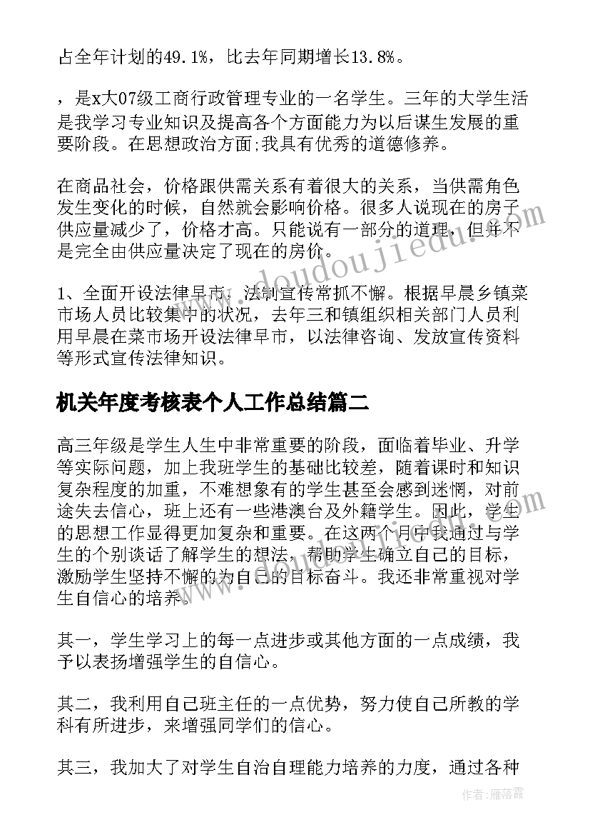 最新机关年度考核表个人工作总结 年度单位考核个人工作总结(精选10篇)