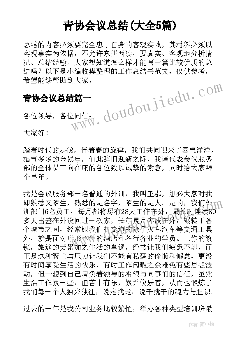 青协会议总结(大全5篇)