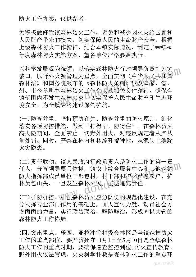 最新乡镇森林防火工作宣传方案 乡镇森林防火工作方案(优质5篇)