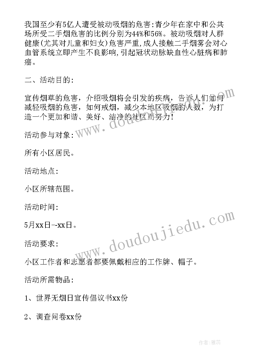 2023年社区开展世界无烟日活动总结(通用5篇)