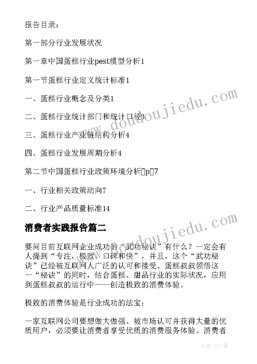 消费者实践报告(模板5篇)