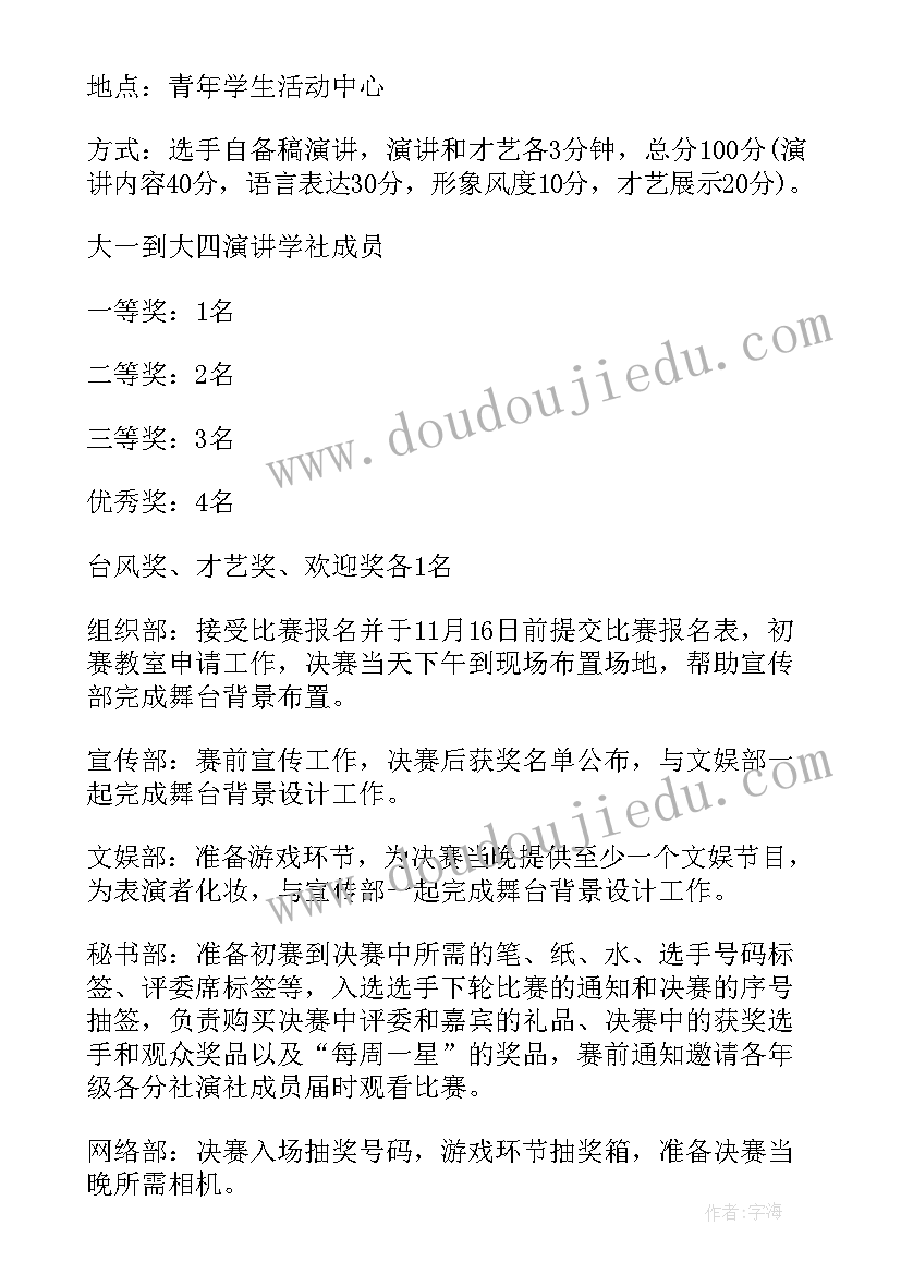 2023年学校英语演讲比赛策划方案(实用5篇)