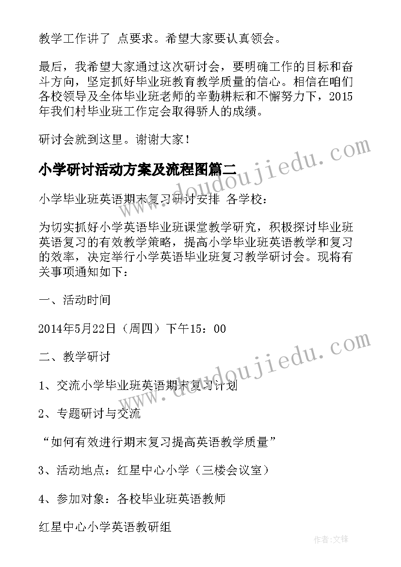 2023年小学研讨活动方案及流程图(大全5篇)