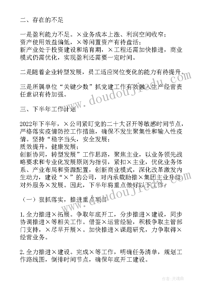 2023年集团上半年工作总结和下半年工作计划(模板7篇)