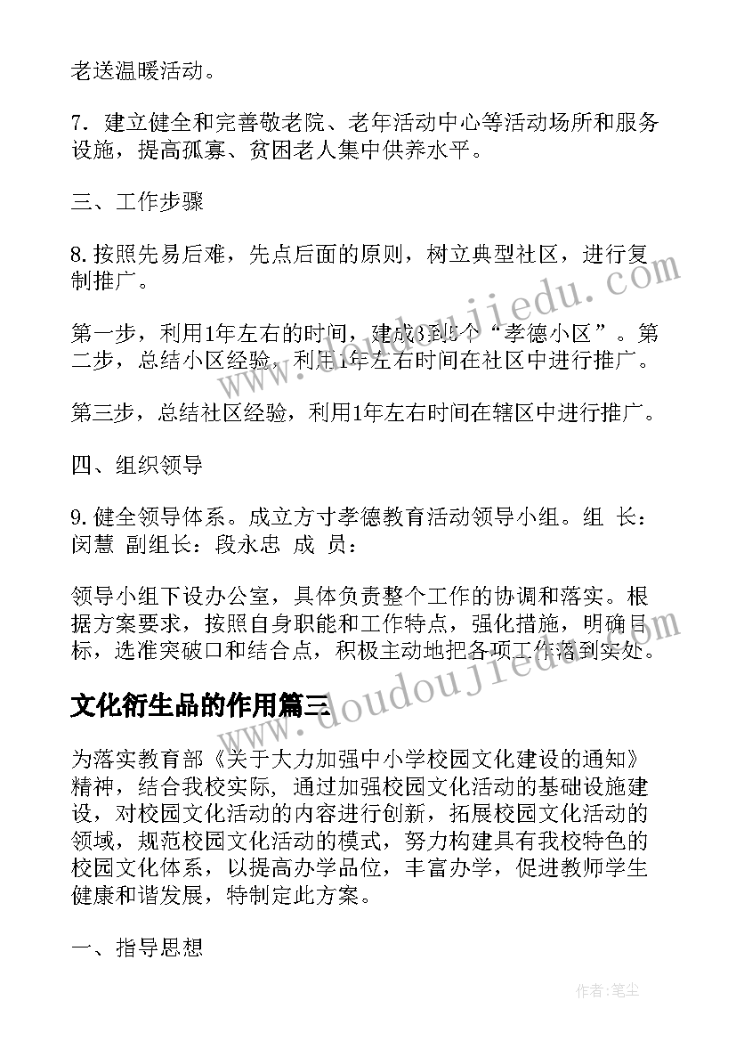 文化衍生品的作用 慈孝文化设计方案(模板5篇)