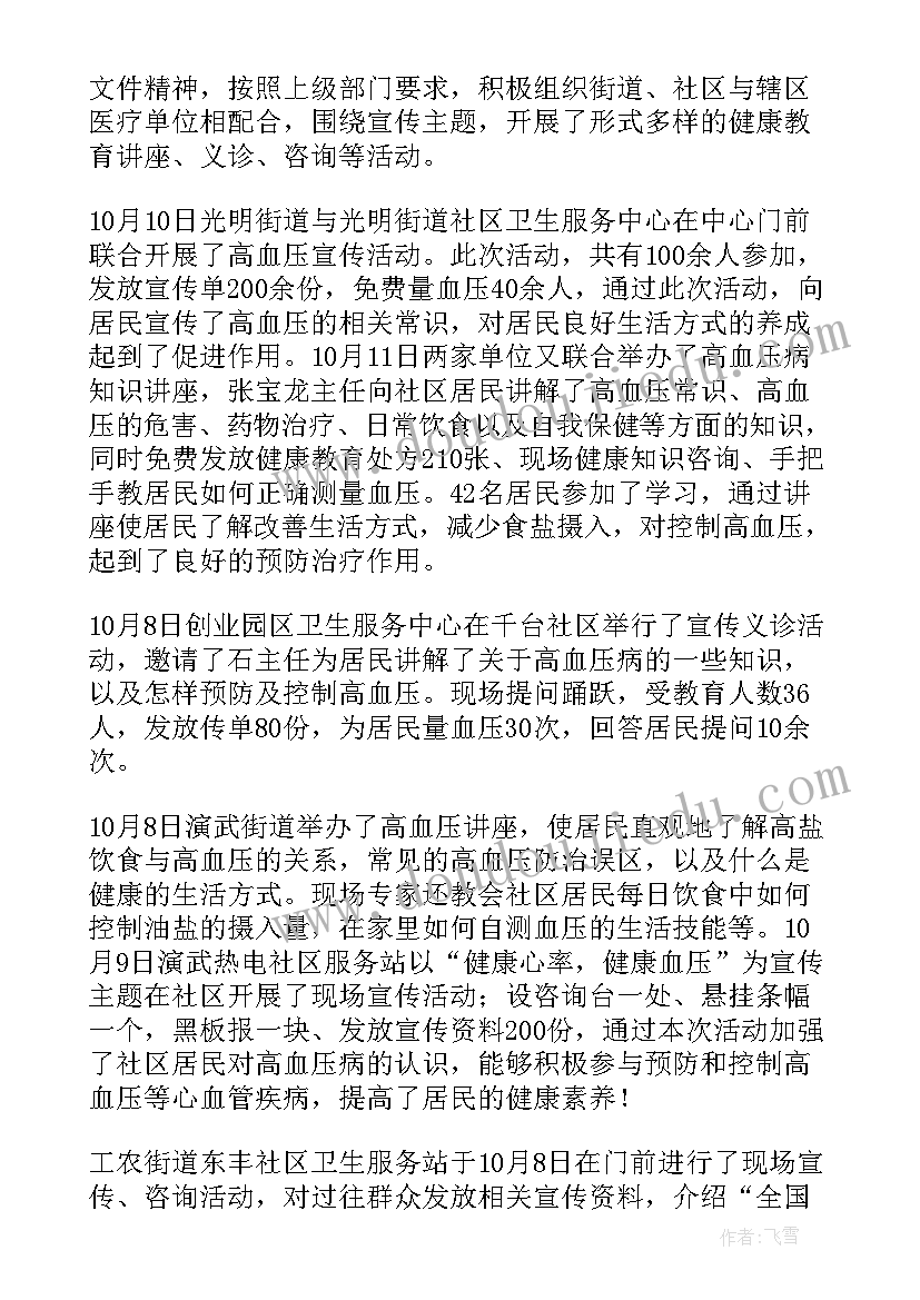 2023年高血压义诊活动总结与反思报告 高血压日义诊活动总结(汇总5篇)