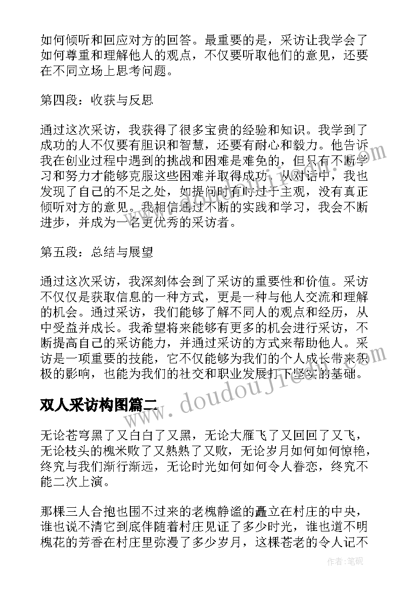 最新双人采访构图 采访式心得体会(优秀8篇)