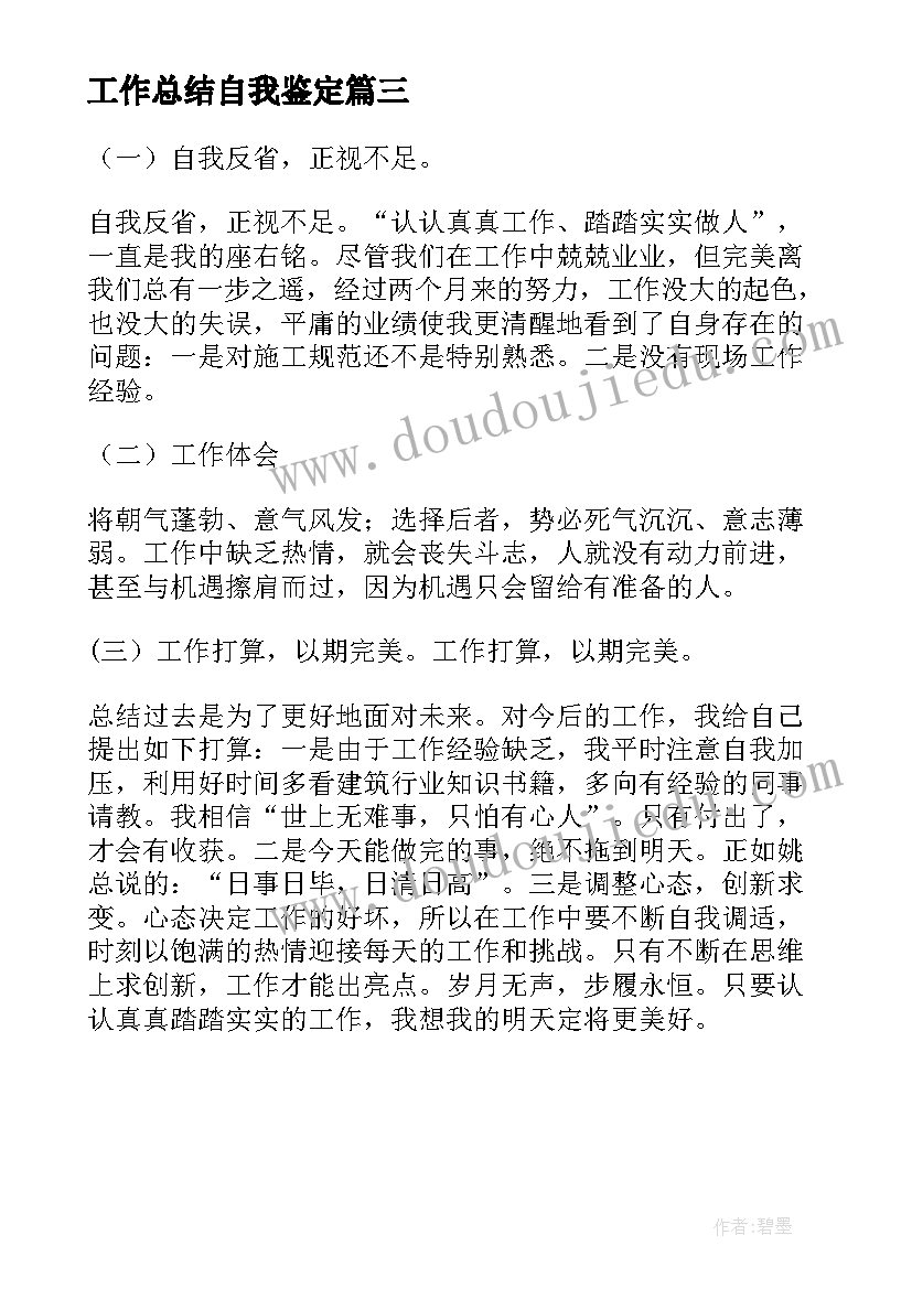 2023年工作总结自我鉴定 实习工作的自我鉴定总结(精选5篇)