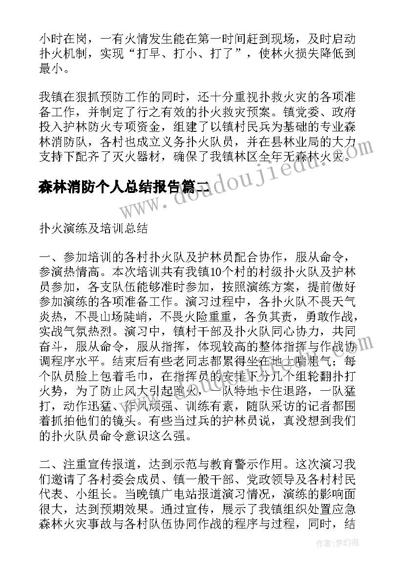 最新森林消防个人总结报告(大全5篇)