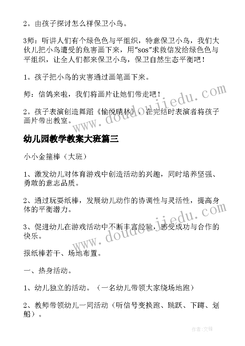 2023年幼儿园教学教案大班 幼儿园教学教案(精选8篇)