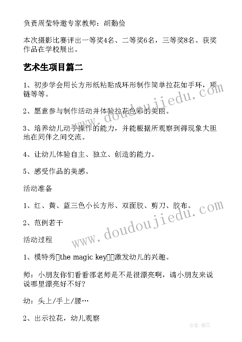 2023年艺术生项目 艺术节活动方案(模板5篇)