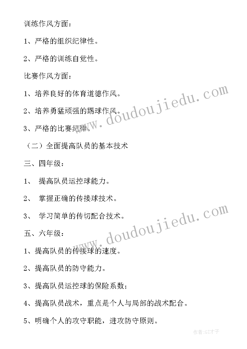 小学女子足球训练计划 小学校园足球训练计划(实用5篇)