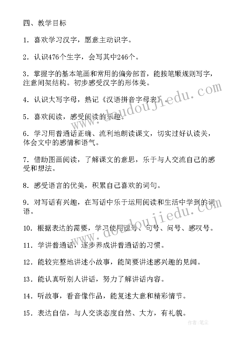 最新部编版小学一年级语文教学工作总结(精选5篇)