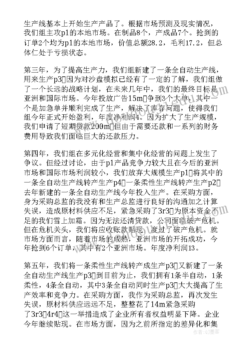 最新沙盘模拟企业个个经营总结报告(精选5篇)