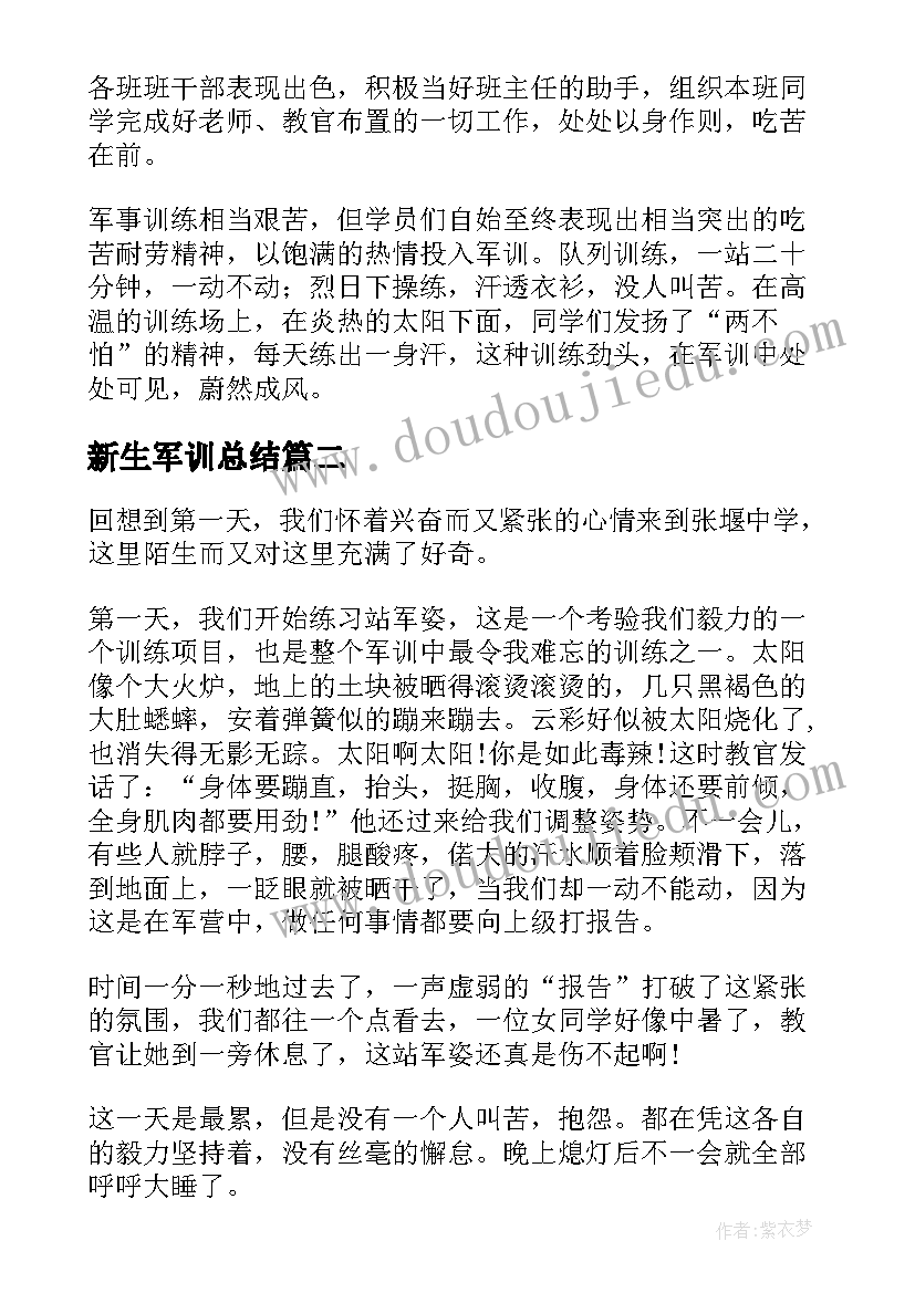 2023年新生军训总结(精选7篇)