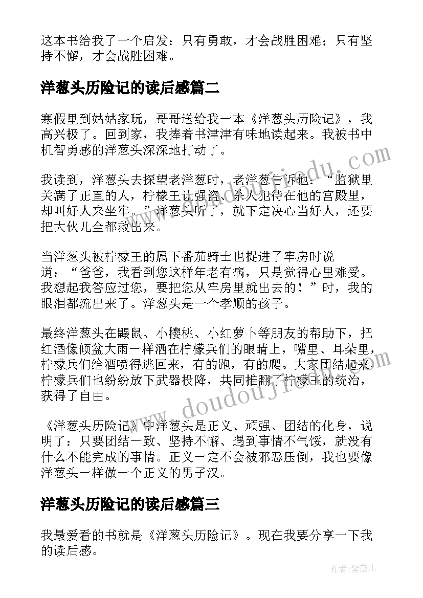 2023年洋葱头历险记的读后感(汇总10篇)