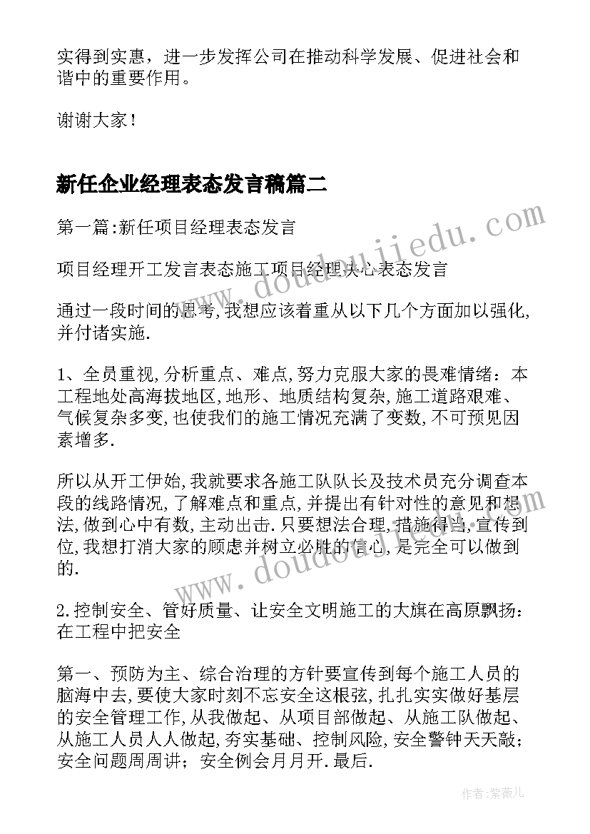 新任企业经理表态发言稿(大全5篇)