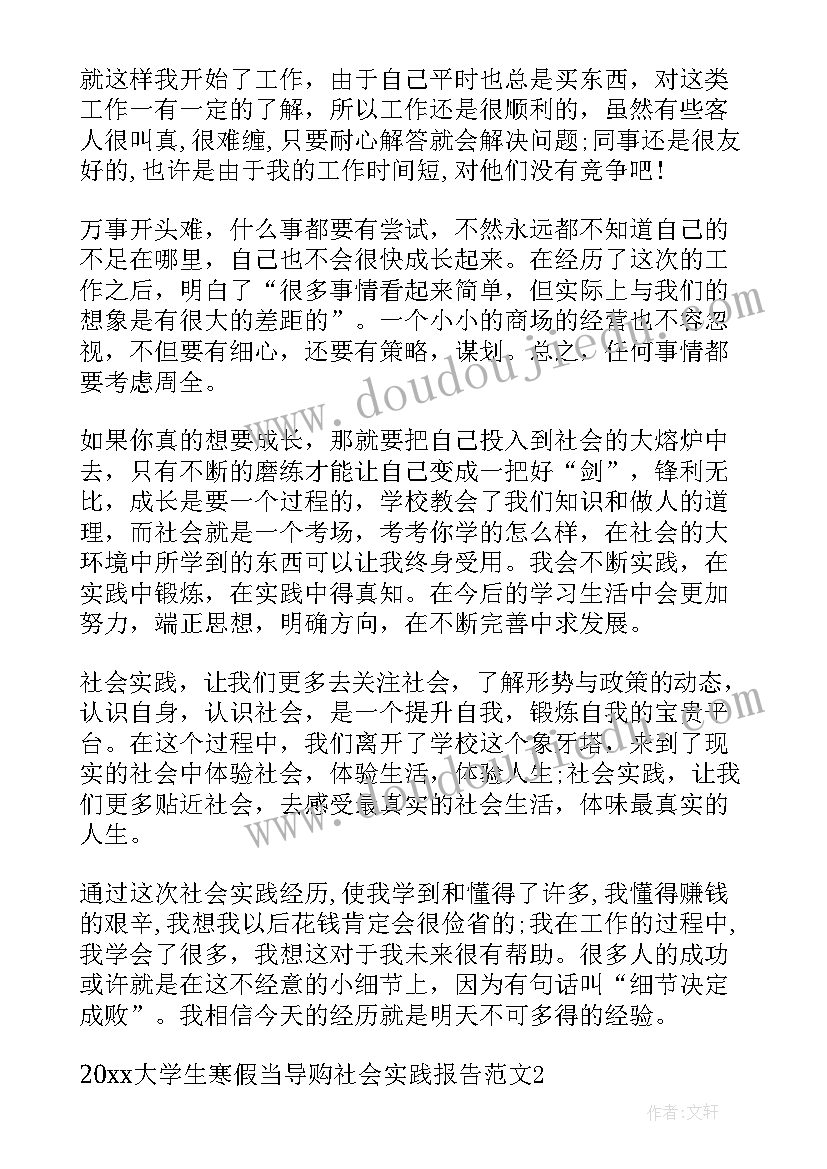 2023年导购员实践报告格式(通用6篇)