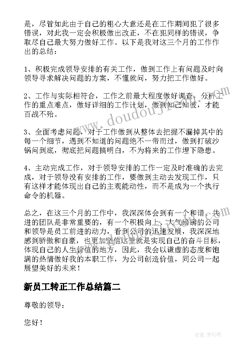 新员工转正工作总结(汇总6篇)