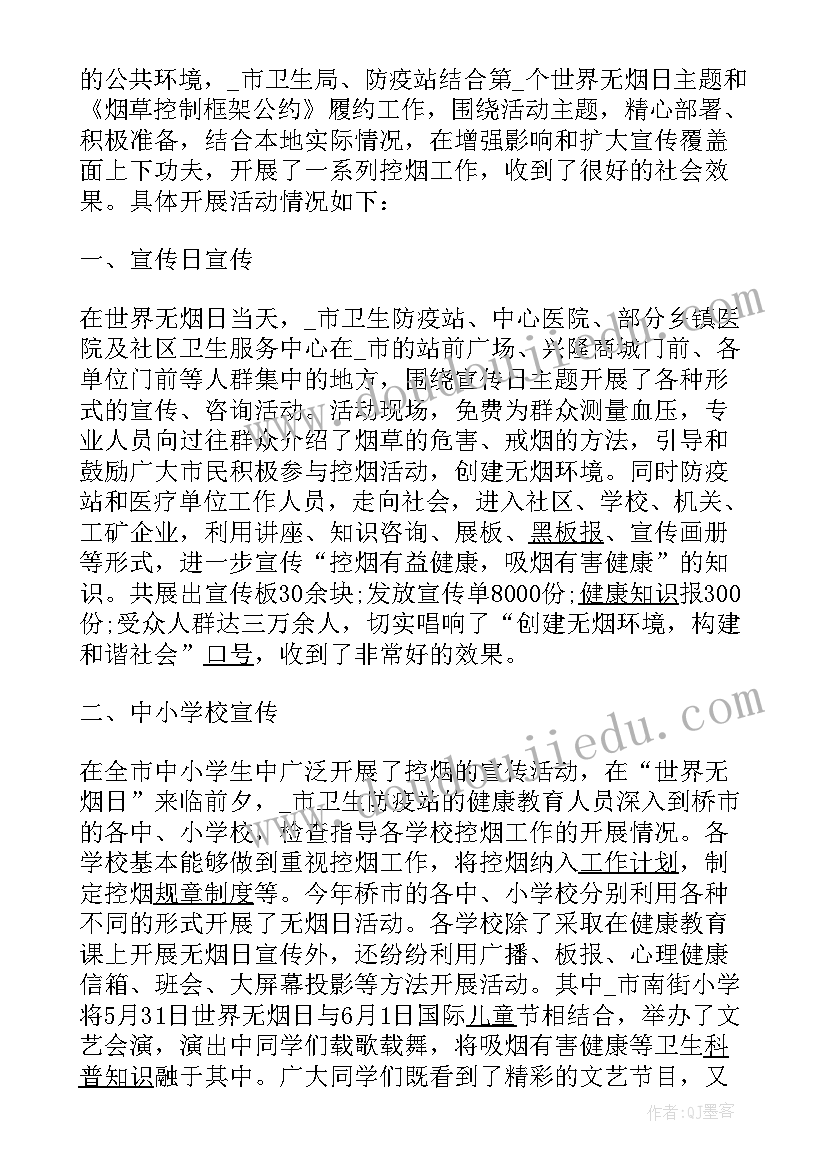 世界无烟日心得体会(大全5篇)