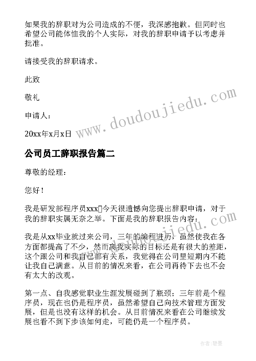 公司员工辞职报告 公司程序员辞职报告(优质5篇)