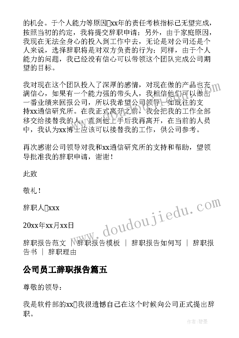 公司员工辞职报告 公司程序员辞职报告(优质5篇)