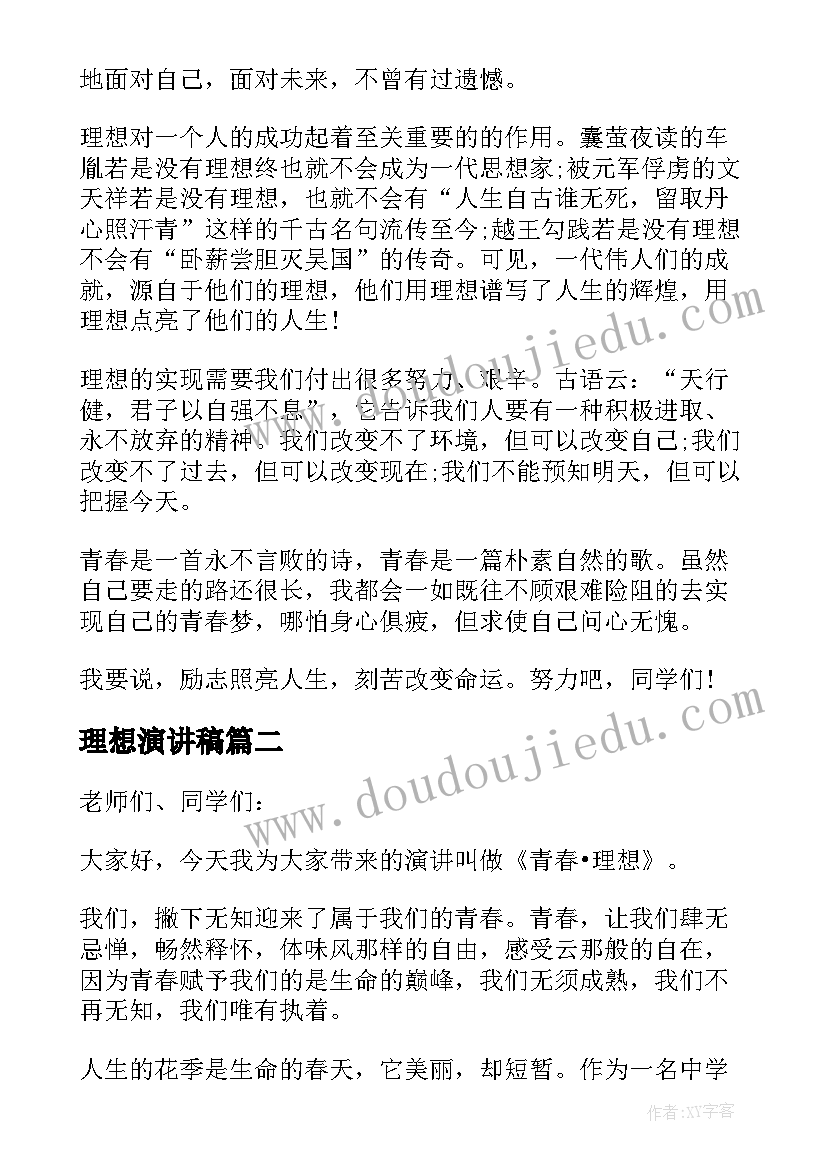 最新理想演讲稿(大全5篇)