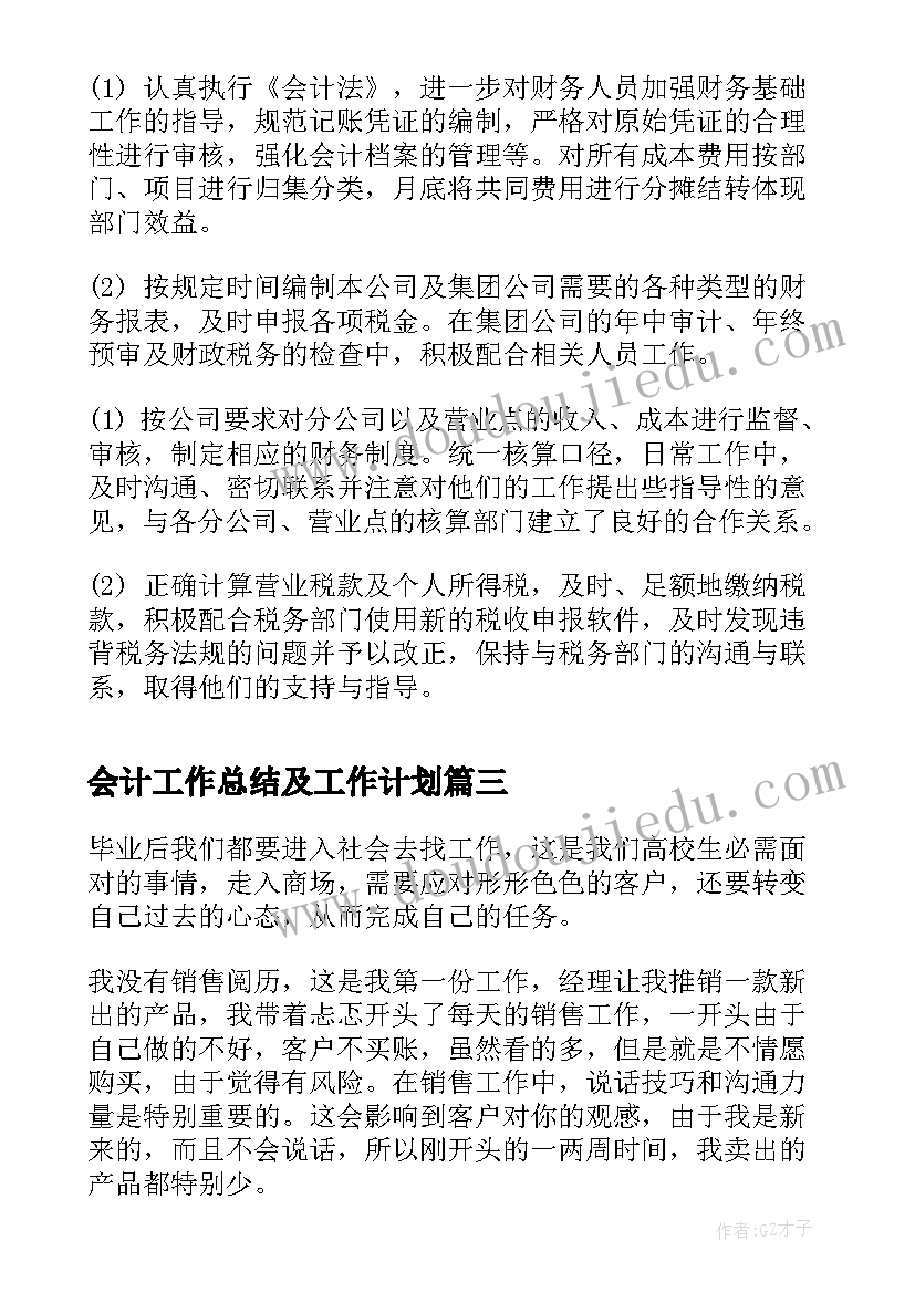 2023年会计工作总结及工作计划 会计试用期工作总结及自我评价(优质5篇)